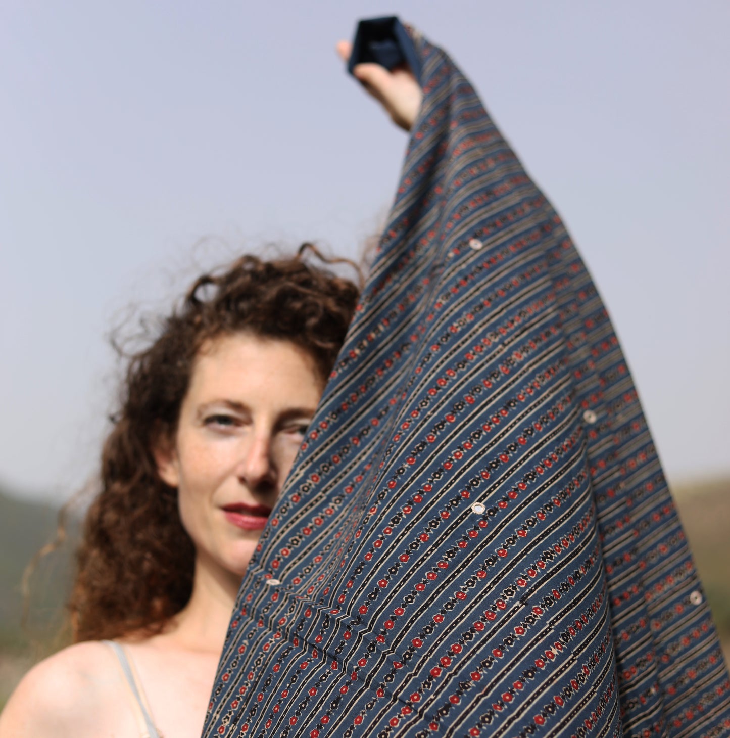 BLOCK PRINTED SCARF -  AJRAKH mirrors